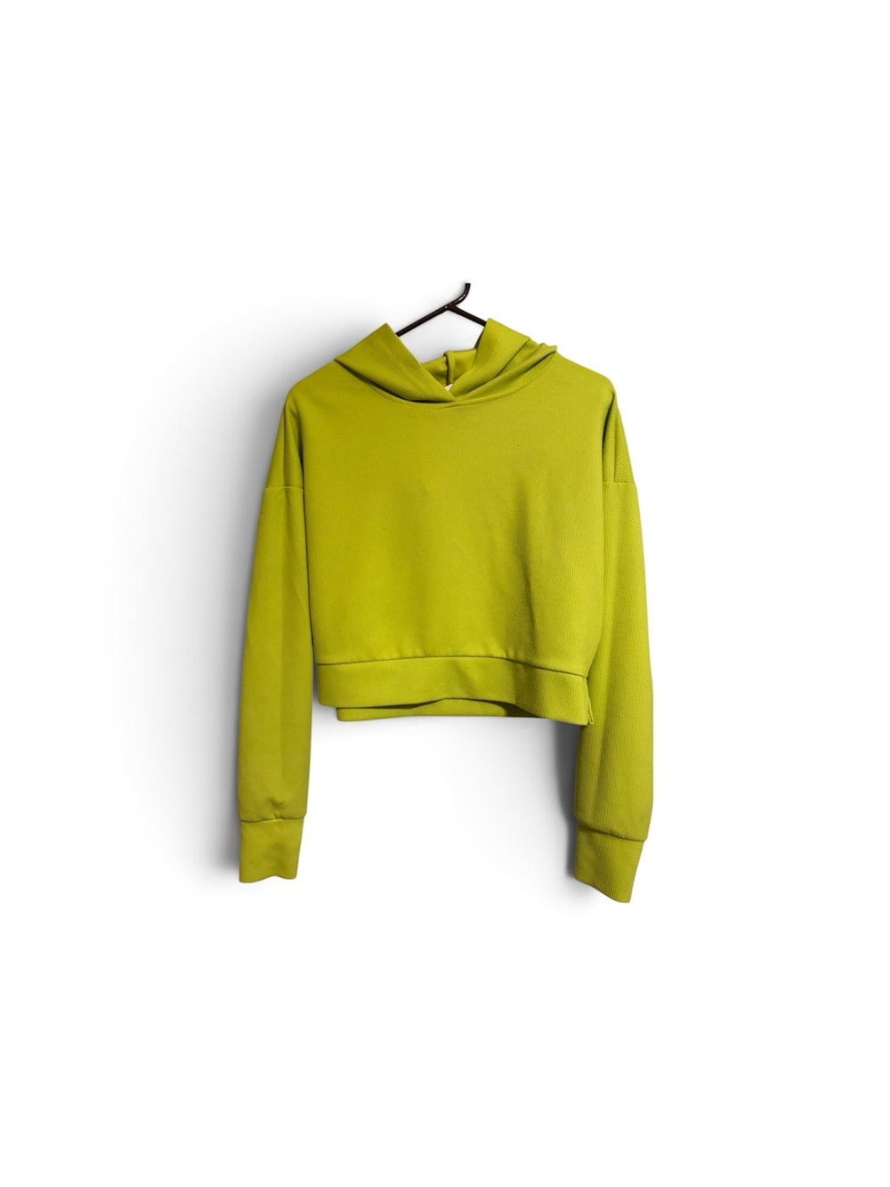 Cropped Lime Green Hoodie - Women's Lightweight Pullover